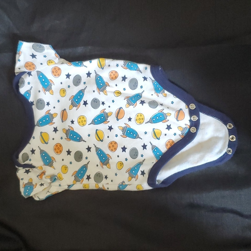 Luvable friends 100% cotton space diaper shirt